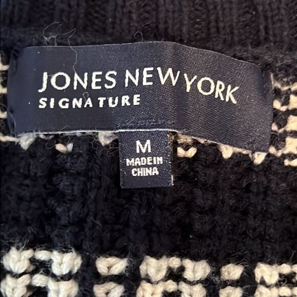 Jones New York Navy‎ Blue&White V Neck Sweater Size M - Picture 10 of 11